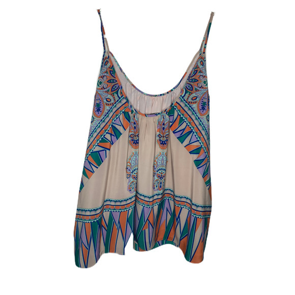 Lovers + Friends Womens Sz S Tank Top Oversized‎ Revolve Pink Blush Scarf Print - Picture 3 of 6